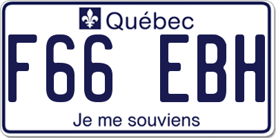 QC license plate F66EBH