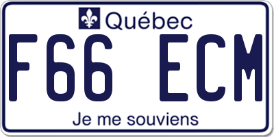 QC license plate F66ECM