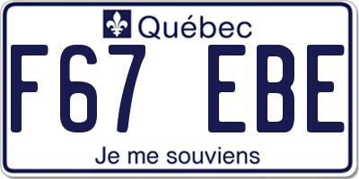 QC license plate F67EBE