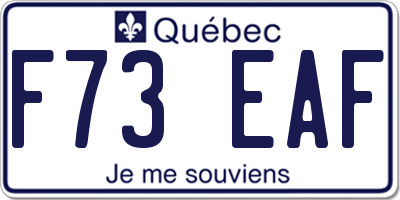 QC license plate F73EAF