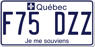 QC license plate F75DZZ