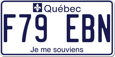 QC license plate F79EBN