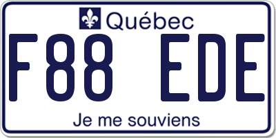 QC license plate F88EDE