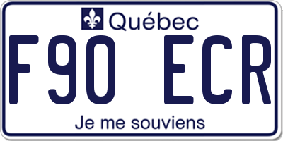 QC license plate F90ECR