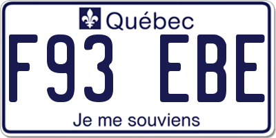 QC license plate F93EBE