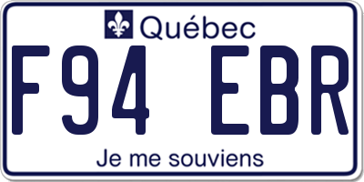 QC license plate F94EBR