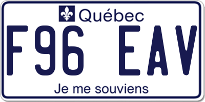 QC license plate F96EAV