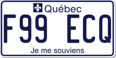QC license plate F99ECQ