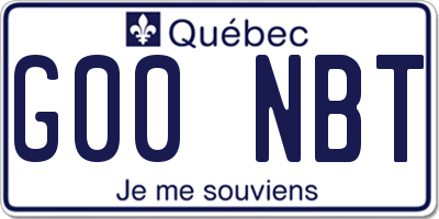 QC license plate G00NBT