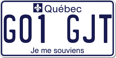 QC license plate G01GJT