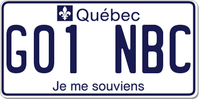 QC license plate G01NBC