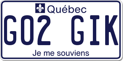 QC license plate G02GIK
