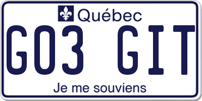 QC license plate G03GIT