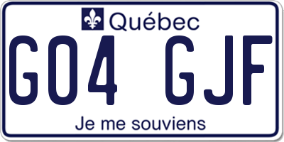 QC license plate G04GJF