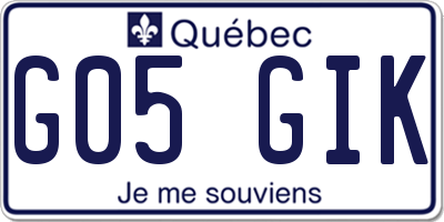 QC license plate G05GIK