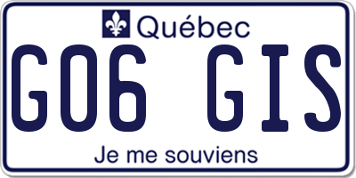 QC license plate G06GIS