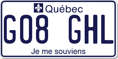 QC license plate G08GHL