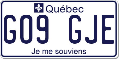 QC license plate G09GJE