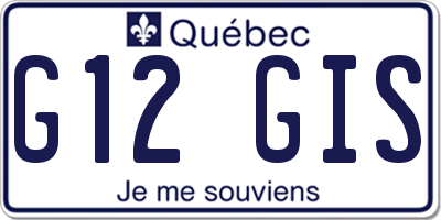 QC license plate G12GIS