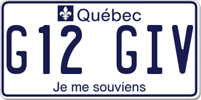 QC license plate G12GIV