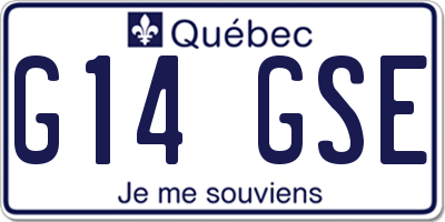 QC license plate G14GSE