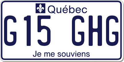 QC license plate G15GHG