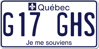 QC license plate G17GHS