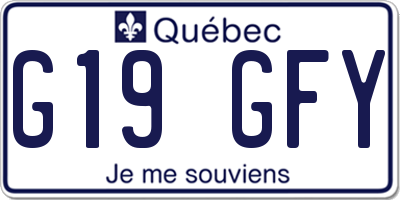 QC license plate G19GFY