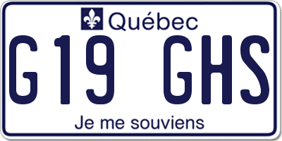 QC license plate G19GHS