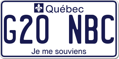 QC license plate G20NBC