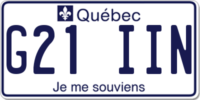 QC license plate G21IIN