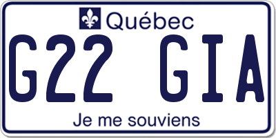 QC license plate G22GIA