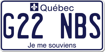 QC license plate G22NBS