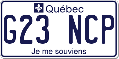 QC license plate G23NCP