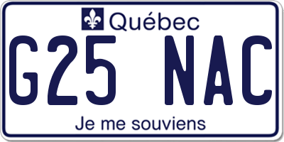 QC license plate G25NAC