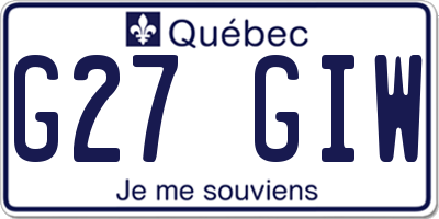 QC license plate G27GIW