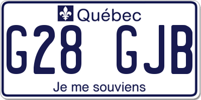 QC license plate G28GJB