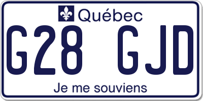 QC license plate G28GJD