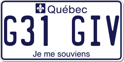 QC license plate G31GIV