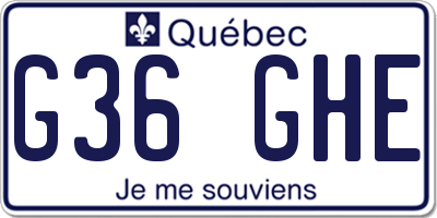 QC license plate G36GHE
