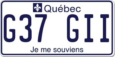 QC license plate G37GII