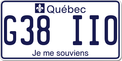 QC license plate G38IIO