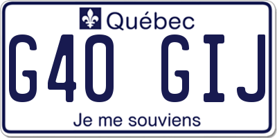 QC license plate G40GIJ