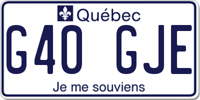 QC license plate G40GJE