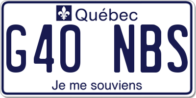 QC license plate G40NBS