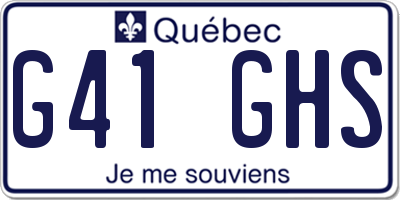 QC license plate G41GHS
