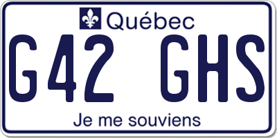 QC license plate G42GHS