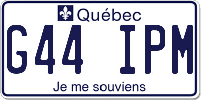 QC license plate G44IPM