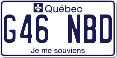 QC license plate G46NBD