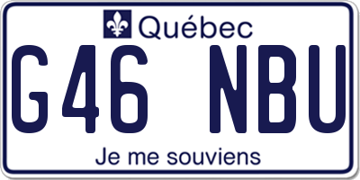 QC license plate G46NBU